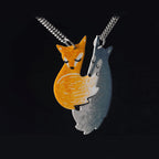 Collier pendentif renards entrelacés