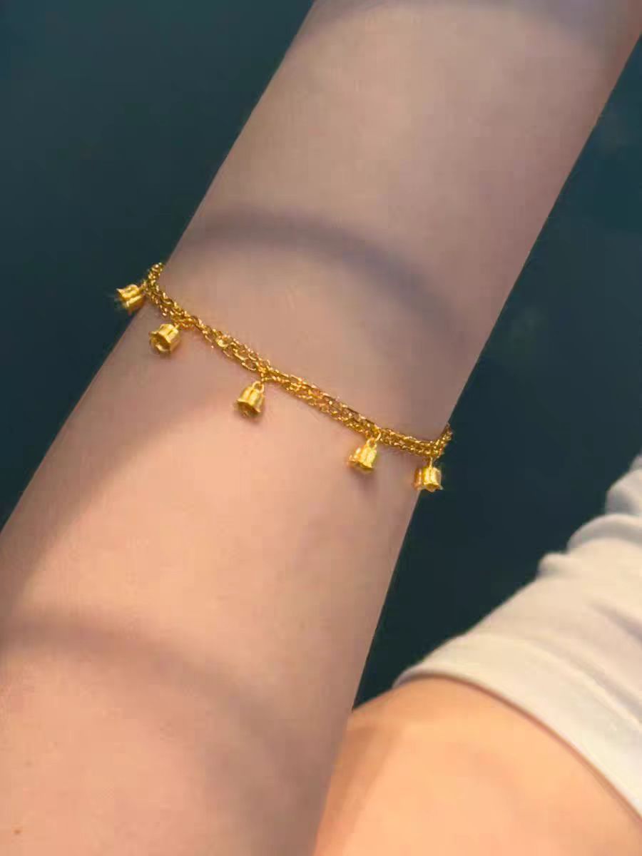 Bracelet de cheville pour femme avec breloques clochettes