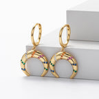 Boucles d'oreilles pour femme en argent sterling 925 et zircons colorés