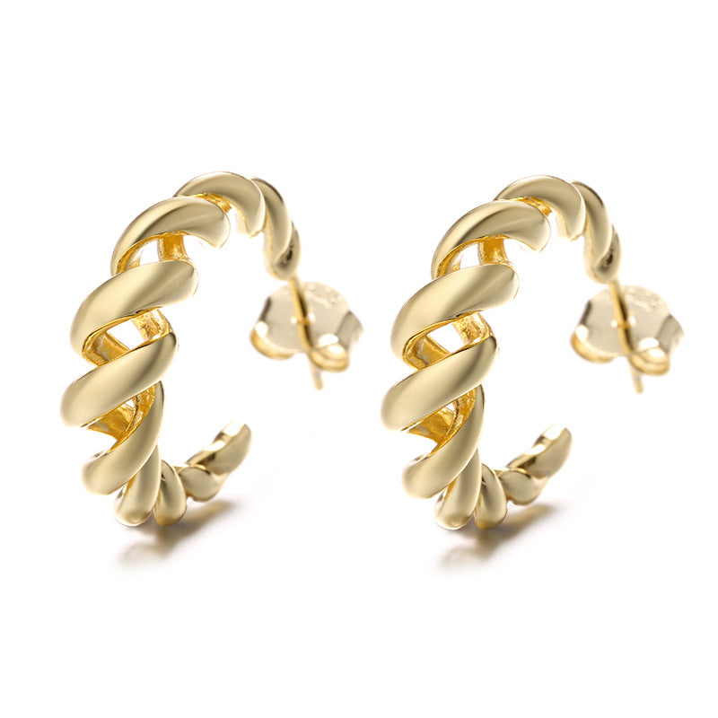 Boucles d'oreilles pour femme en argent au design spiralé moderne