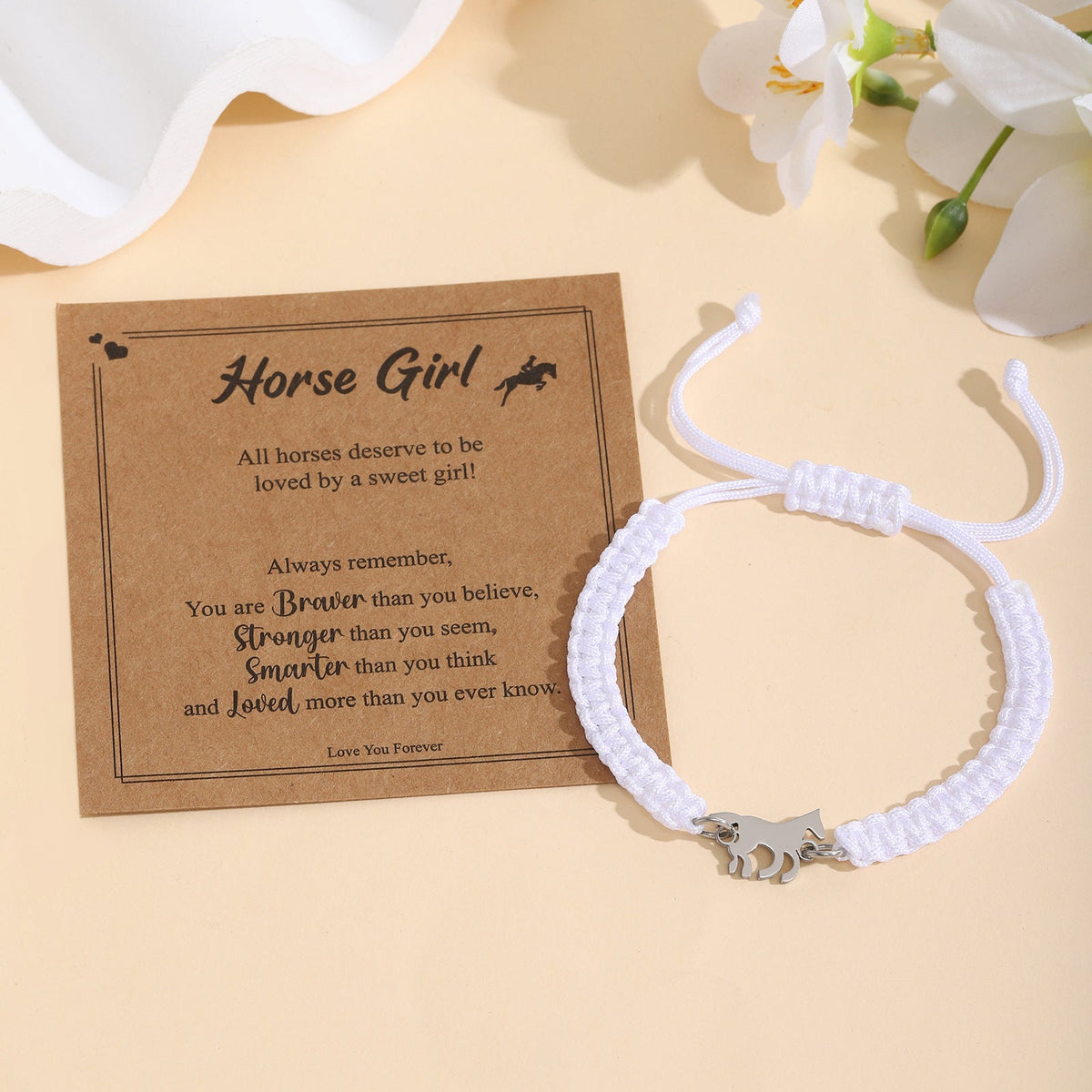 Bracelet d'amitié pour femme avec pendentif cheval