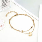 Chevillère double chaîne charm lune