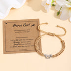 Bracelet d'amitié pour femme avec pendentif cheval