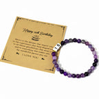 Bracelet de perles pour femme avec pendentif anniversaire personnalisable