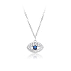 Collier pour femme avec motif œil protecteur en argent sterling 925 et zircone