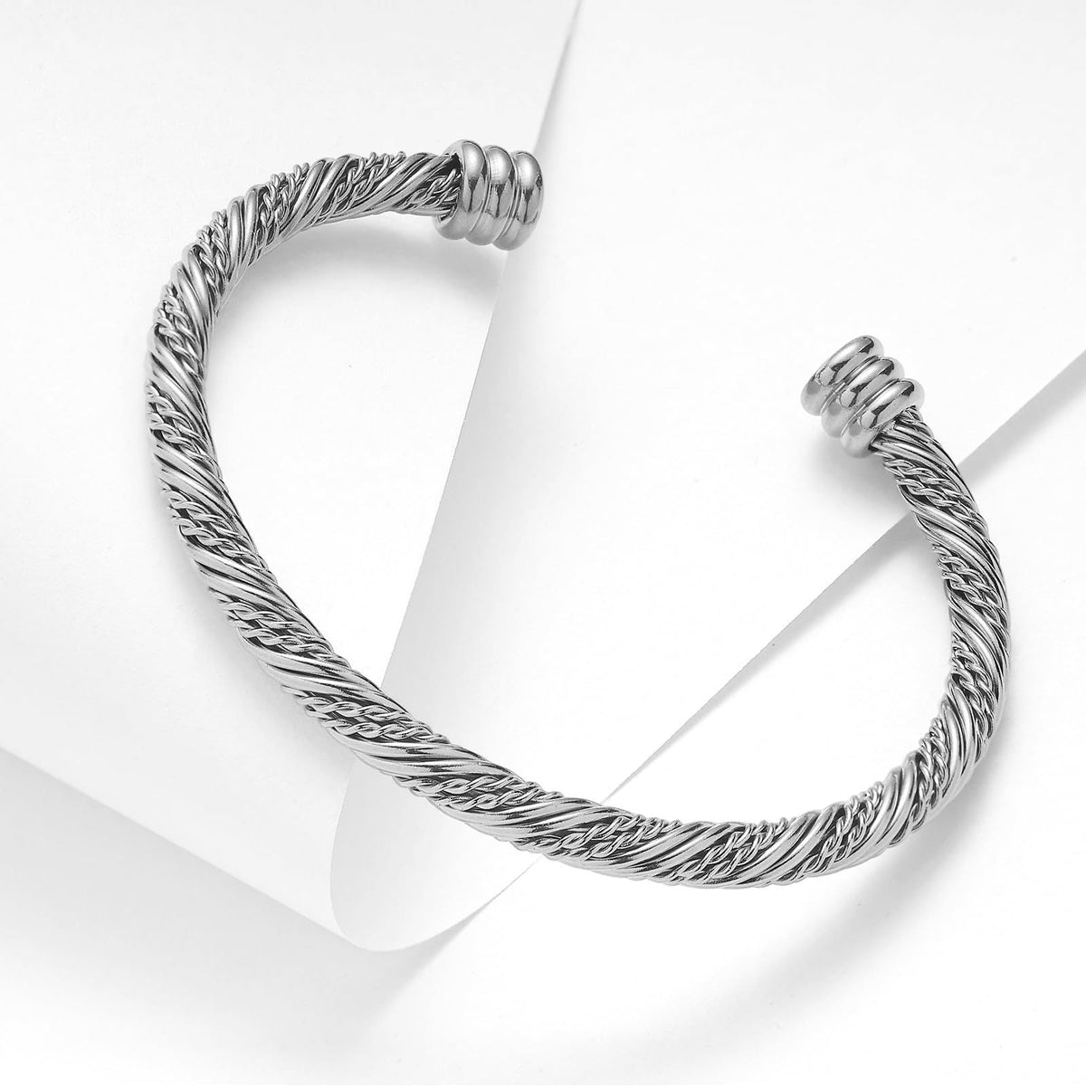 Bracelet manchette design câble torsadé