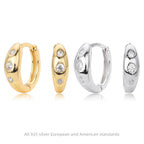 Boucles d'oreilles pendantes avec zircone en argent sterling 925
