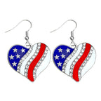Boucles d'oreilles tongs avec cristaux et motif drapeau