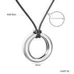 Collier pour femme avec pendentif anneau moderne et brillant en acier inoxydable