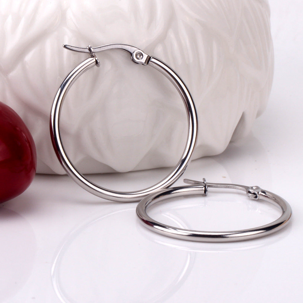 Boucles d'oreilles puces en acier inoxydable