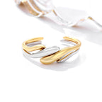 Bague ouverte pour femme avec design ondulé