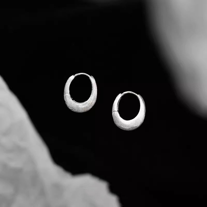 Boucles d'oreilles pendantes pour femme motif demi-lune en acier inoxydable