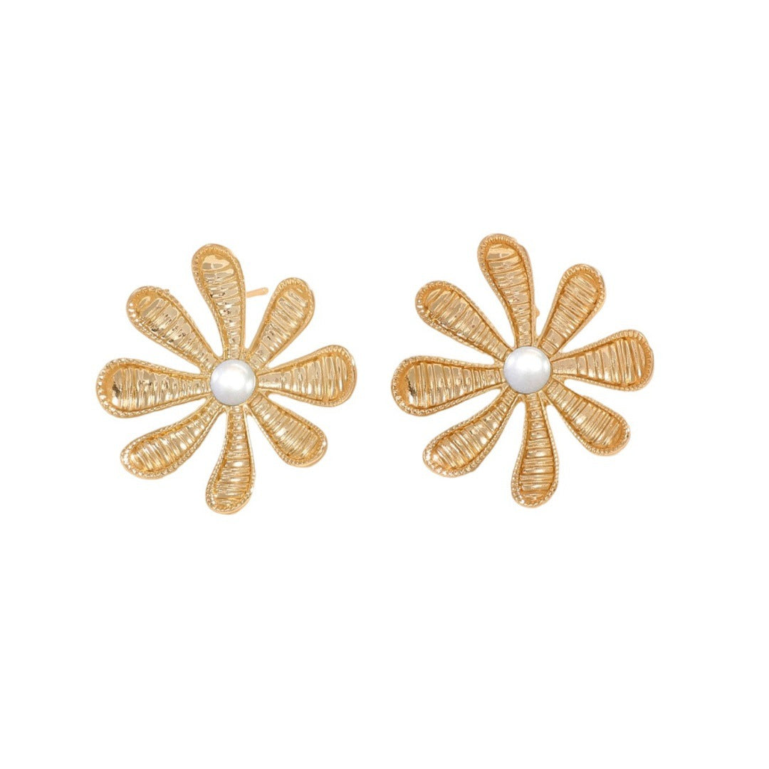 Boucles d'oreilles pour femme avec motif floral luxueux