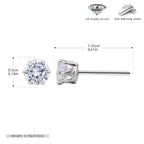 Boucles d'oreilles puces pour femme avec zircons 5A en argent sterling 925
