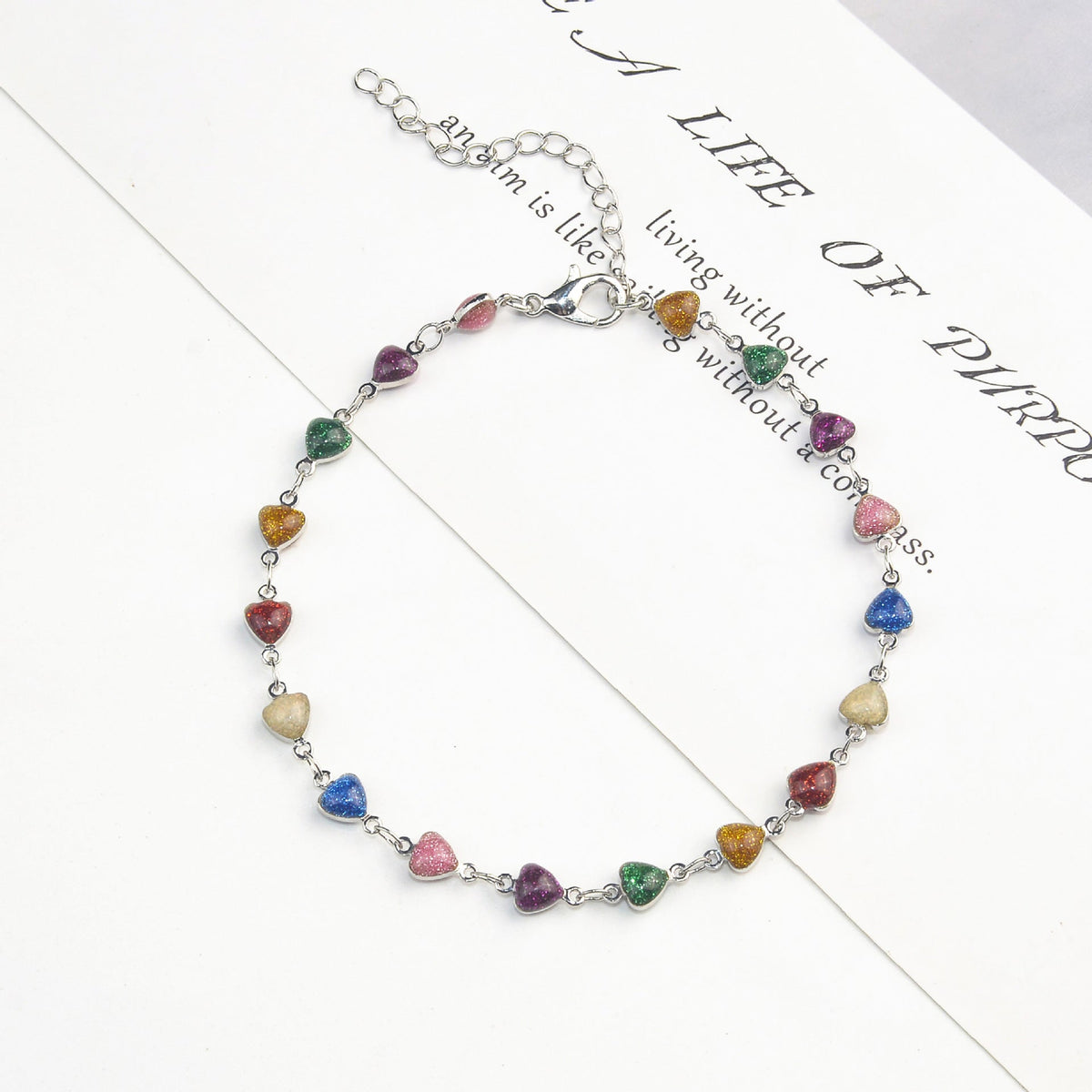 Chevillère à perles en forme de cœur