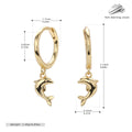 Boucles d'oreilles pendantes dauphin en argent sterling 925