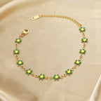 Bracelet de cheville pour femme avec breloques fleurs