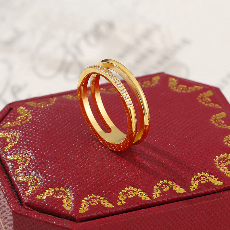 Bague élégante pour femme au design double