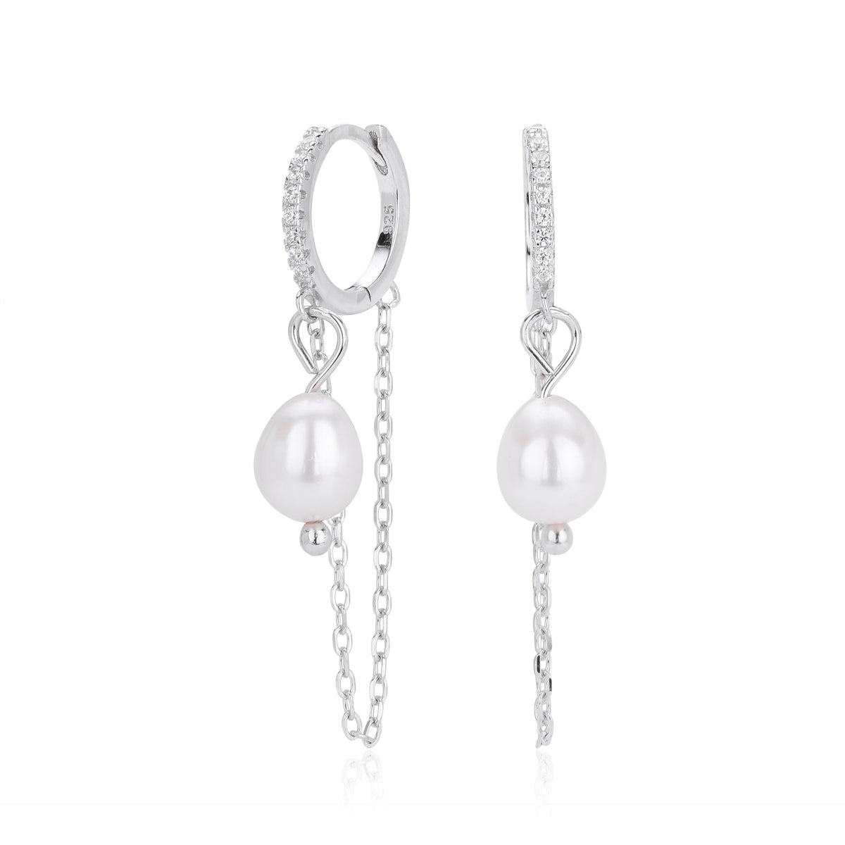 Boucles d'oreilles pendantes avec perle