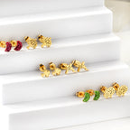 Set de boucles d'oreilles pour femme en acier inoxydable doré