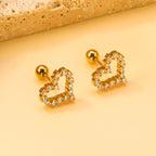 Boucles d'oreilles cœur avec cristaux
