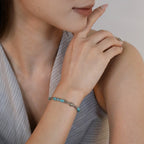 Bracelet pour femme avec éléments aigue-marine et acier inoxydable