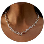 Collier pour femme à maillons robustes avec fermoir toggle