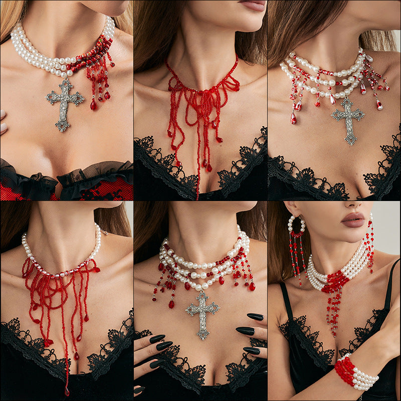 Collier pour femme en perles de verre
