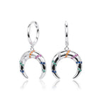 Boucles d'oreilles pour femme en argent sterling 925 et zircons colorés