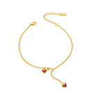 Bracelet de cheville réglable avec cœurs pour femme