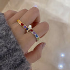 Bague pour femme au design cœur coloré