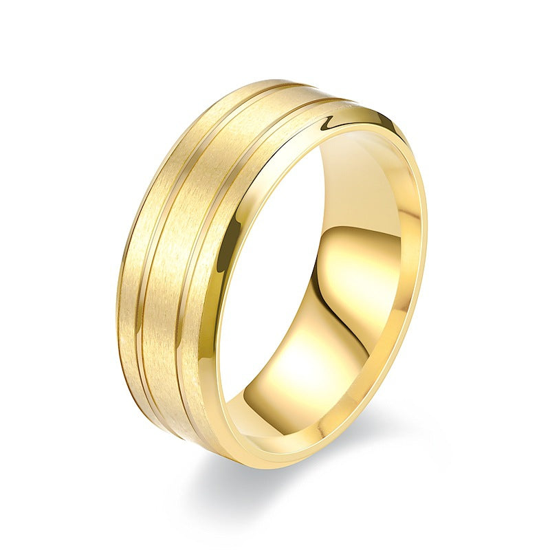 Bague pour homme avec surface texturée et accents modernes