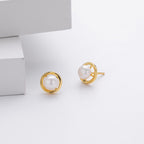 Boucles d'oreilles pour femme en argent sterling 925 avec perles