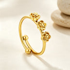 Bague réglable pour femme au design floral