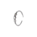 Bague ajustable sourire et cœur