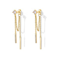 Boucles d'oreilles pour femme avec chaînes délicates et accents scintillants