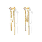 Boucles d'oreilles pour femme avec chaînes délicates et accents scintillants