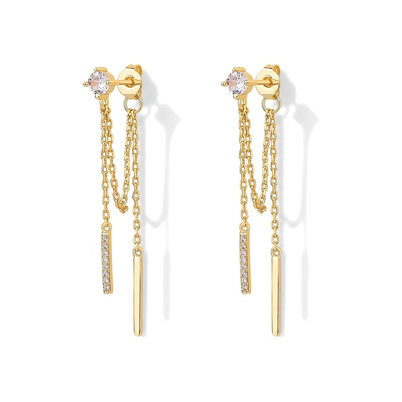 Boucles d'oreilles pour femme avec chaînes délicates et accents scintillants