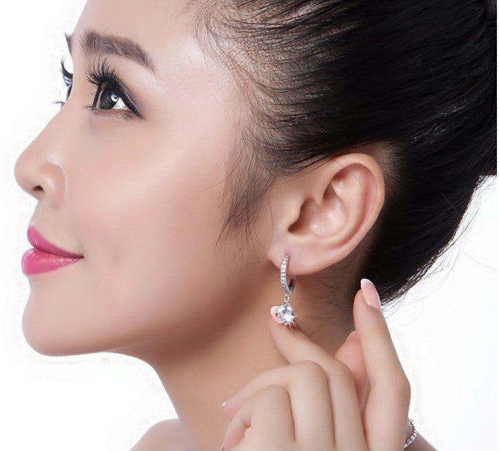 Boucles d'oreilles pendantes pour femme avec zircone