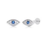 Boucles d'oreilles à clous pour femme design œil en argent sterling 925