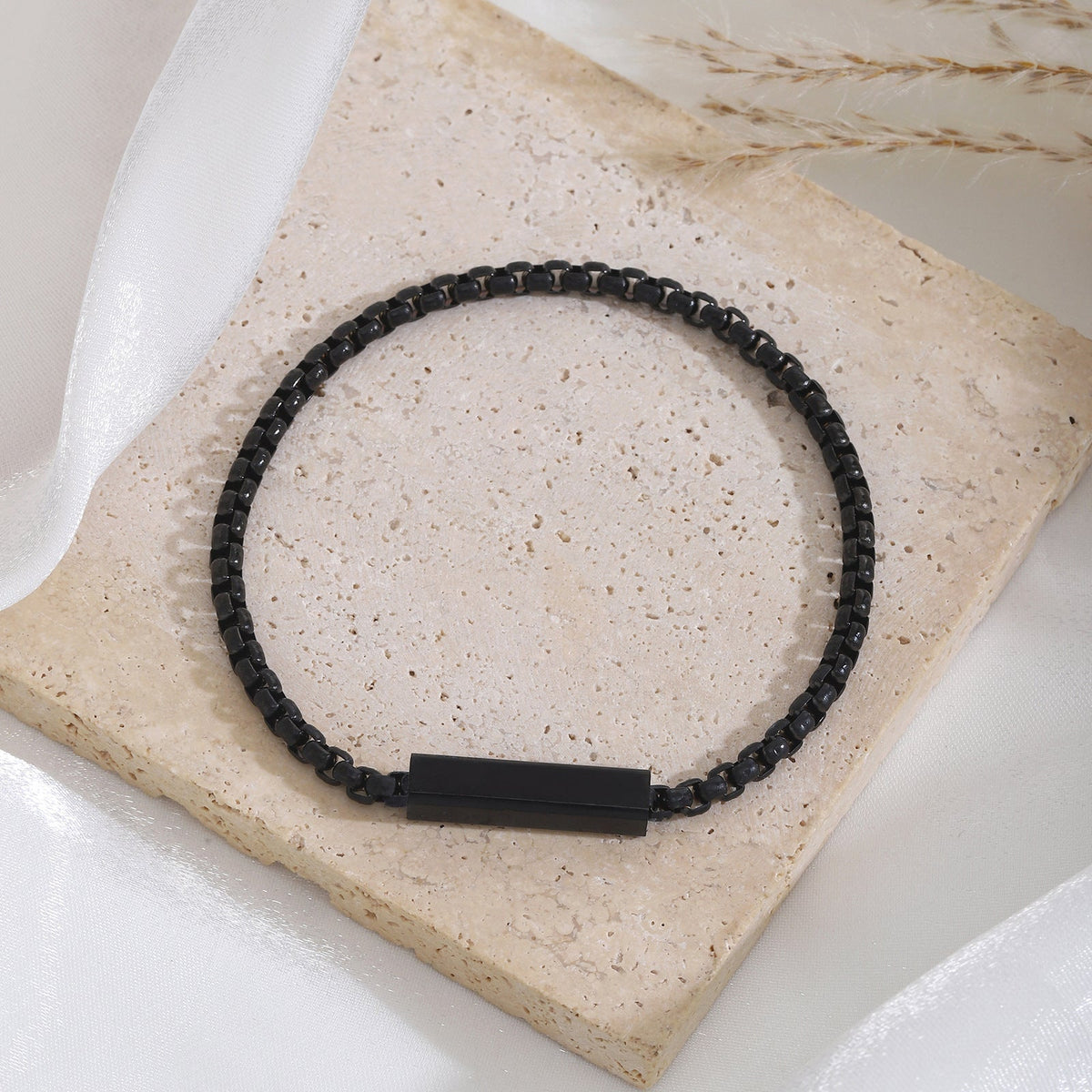 Bracelet à maillons pour femme avec plaque personnalisable