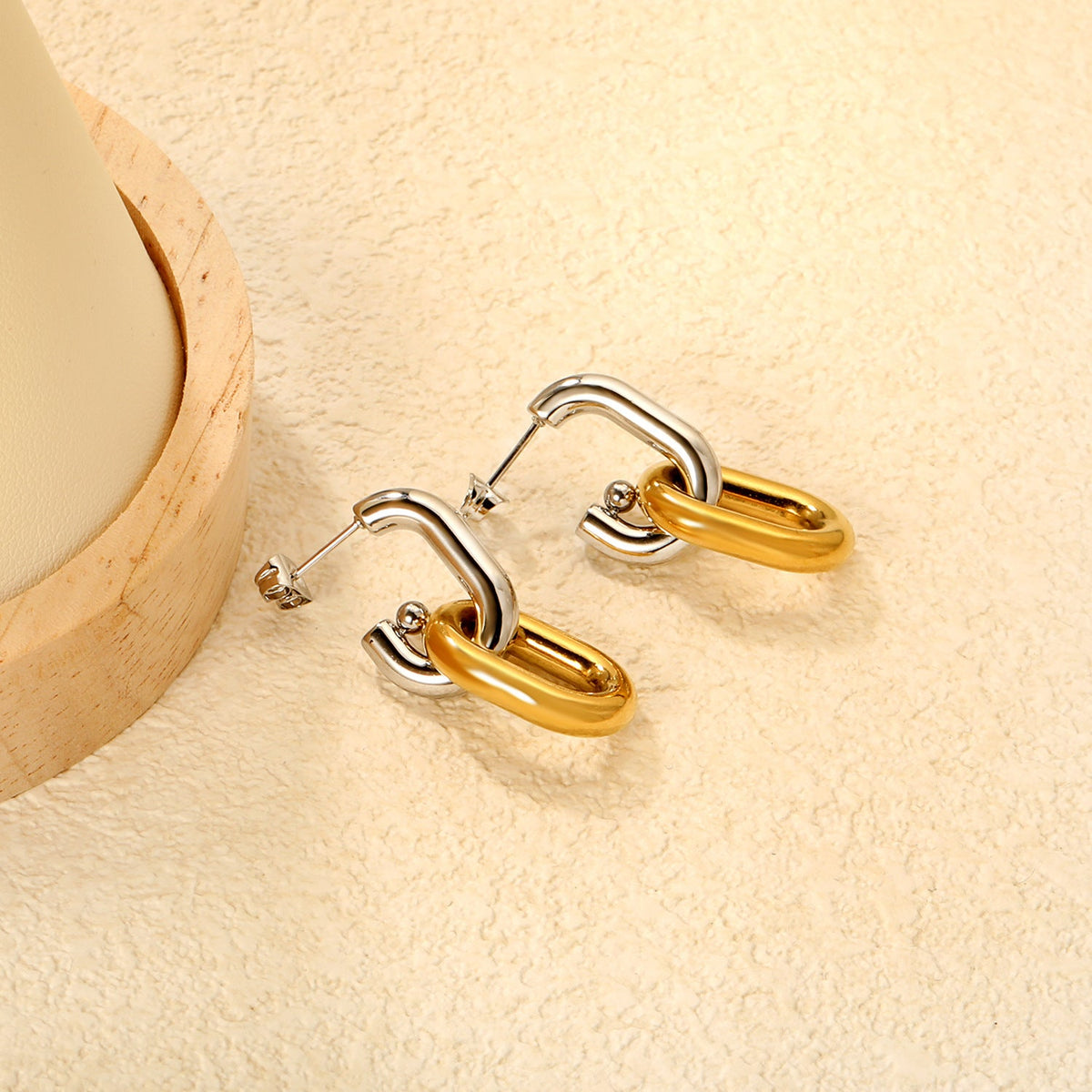 Boucles d'oreilles pendantes en acier inoxydable en forme de coquillage