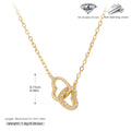 Collier pour femme avec pendentif double cœur et zircons étincelants