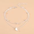 Chevillère double chaîne charm lune