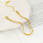 Bracelet chaîne texturé doré pour femme
