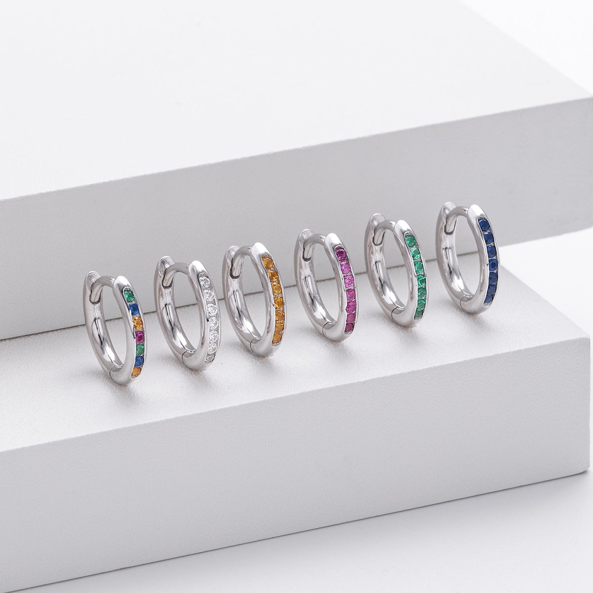 Créoles pour femme avec zircone en argent sterling 925
