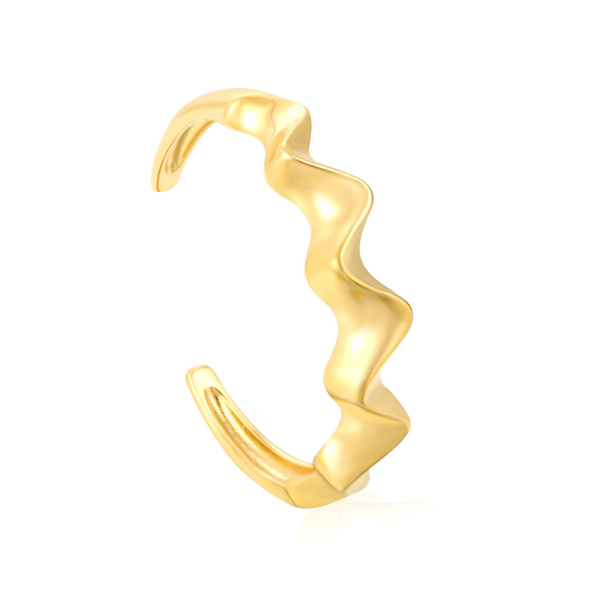 Bracelet jonc ondulé pour femme en acier inoxydable