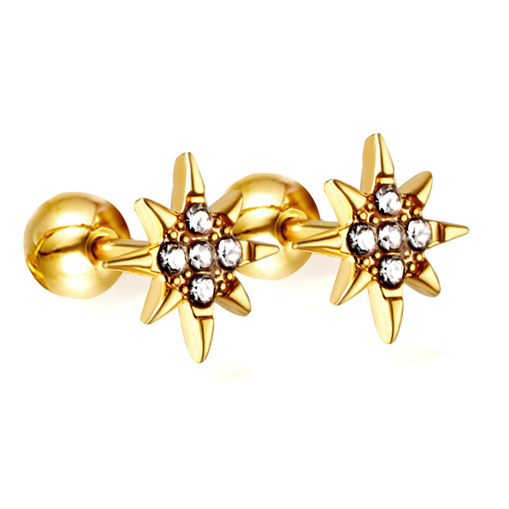 Boucles d'oreilles pour femme avec design étoile étincelant