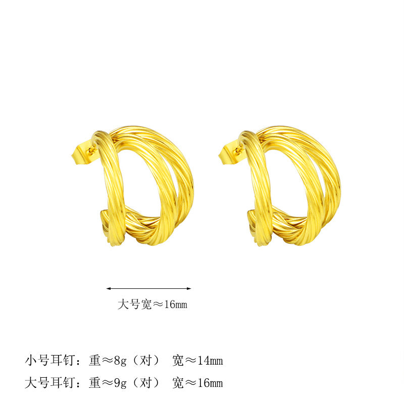 Boucles d'oreilles élégantes pour femme au design incurvé