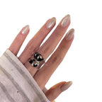 Bague argentée statement